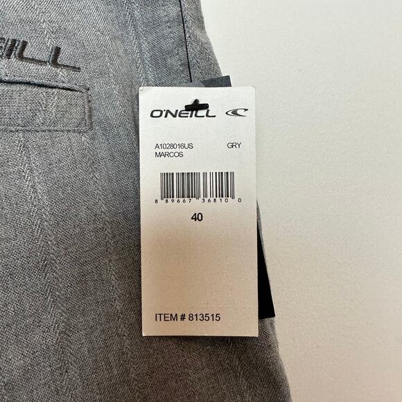 New with Tags O'Neill Shorts Marcos Grey Walkshorts Chino 40 - Picture 3 of 4